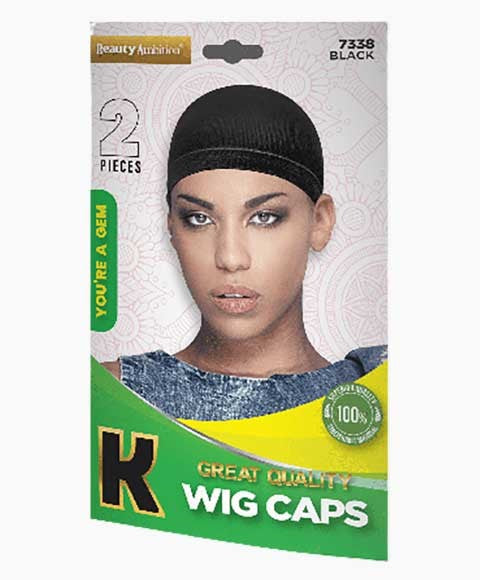 BEAUTY AMBITION GREAT QUALITY WIG CAPS 7338 BLACK 2 pcs Extensions Accessories Asetena Pa