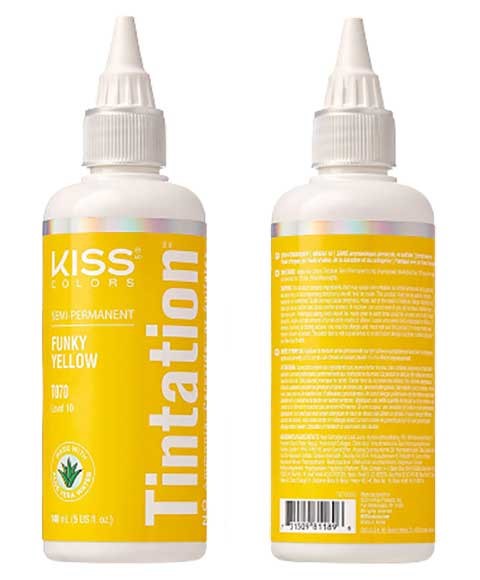 KISS COLORS TINTATION SEMI PERMANENT FUNKY YELLOW T070 148 ml Hair Color Asetena Pa