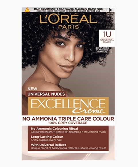 EXCELLENCE CREME NO AMMONIA TRIPLE CARE HAIR COLOUR Color 1U Universal Black Hair Color Asetena Pa