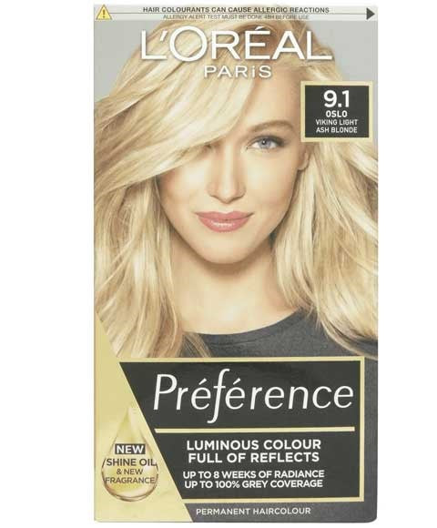 PREFERENCE INFINIA PERMANENT COLOR 9.1 VIKING Color Light Ash Blonde Hair Color Asetena Pa