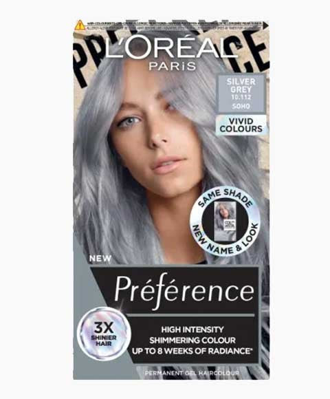 PREFERENCE HIGH INTENSITY PERMANENT GEL HAIR COLOUR SILVER GREY Hair Color Asetena Pa