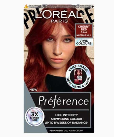 PREFERENCE HIGH INTENSITY PERMANENT GEL HAIR COLOUR CHERRY RED Hair Color Asetena Pa