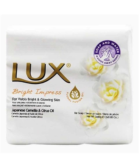 LUX BRIGHT IMPRESS SOAP BAR JAPANESE CAMELLIA AND CITRUS OIL 3 * 80 g Skin Wash Asetena Pa