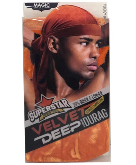 MAGIC COLLECTION SUPERSTAR VELVET DEEP WAVE DURAG 4803ORA Durags and Caps Asetena Pa
