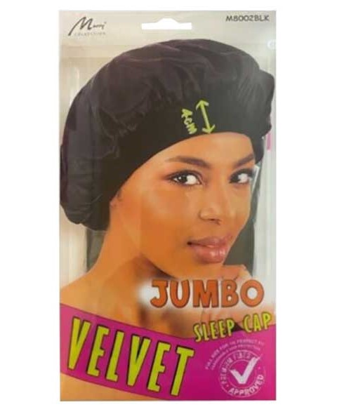 MURRY COLLECTION JUMBO VELVET SLEEP CAP Color M8001BLK Durags and Caps Asetena Pa