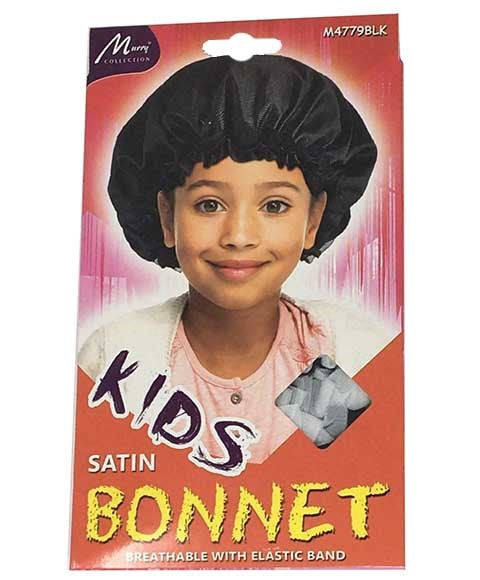 MURRY COLLECTION KIDS SATIN BONNET M4779BLK Durags and Caps Asetena Pa