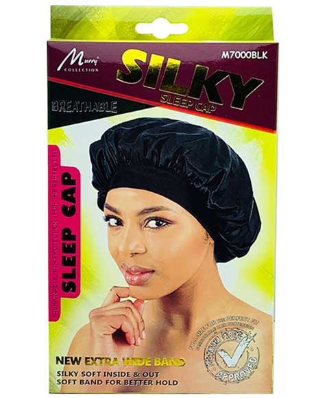 SILKY BREATHABLE SLEEP CAP M7000BLK Color Black Durags and Caps Asetena Pa