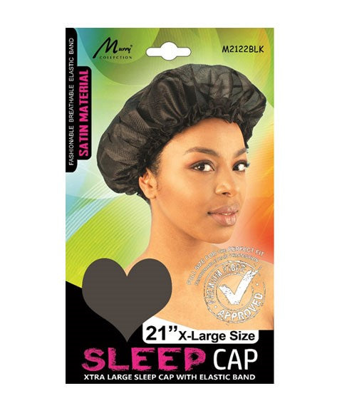SATIN MATERIAL SLEEP CAP M2122BLK X Large Color Black Durags and Caps Asetena Pa