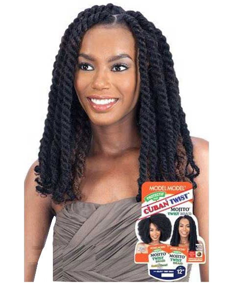 CUBAN TWIST SYN MOJITO TWIST BRAID 12 Color 1B Hair for Braid Extensions Asetena Pa