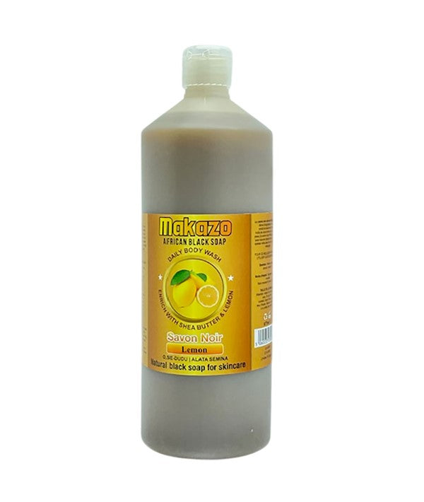MAKAZO AFRICAN BLACK SOAP LEMON DAILY BODY WASH 977 ml Even Skin Tone Asetena Pa