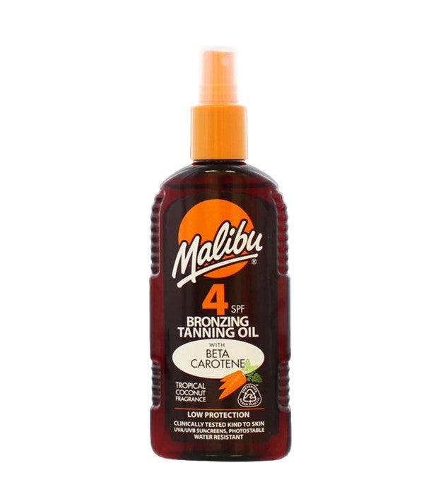 MALIBU BRONZING TANNING OIL WITH BETA CAROTENE SPF4 200 ml Skin Treatments Asetena Pa