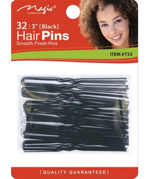 MAGIC COLLECTION HAIR PINS 733 32 Pcs Color Black Kids Hair Accessories Asetena Pa