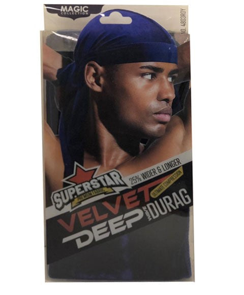 MAGIC COLLECTION SUPERSTAR VELVET DEEP WAVE DURAG 4803ROY Durags and Caps Asetena Pa