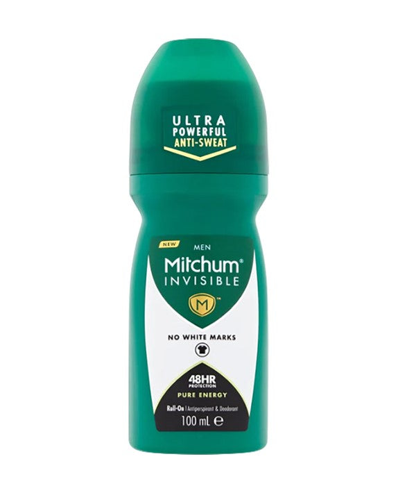 MITCHUM MEN 48H PURE ENERGY NO WHITE MARKS ROLL ON 100 ml Body Care Asetena Pa