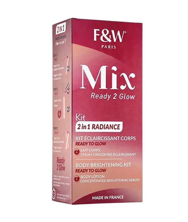 MIX READY TO GLOW 2IN 1 RADIANCE BODY BRIGHTENING KIT No Coulor Even Skin Tone Asetena Pa