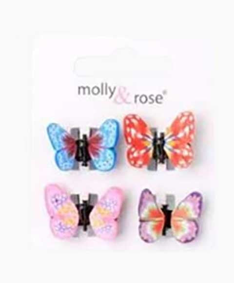 CARD OF 4 FIMO BUTTERFLY MINI CLAMPS 4190 1 cm Kids Hair Accessories Asetena Pa