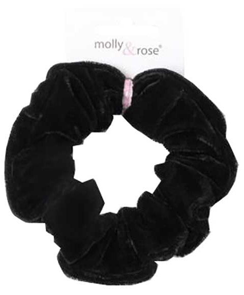 REGULAR HIGH SHINE VELVET SCRUNCHIE BLACK HF602 Kids Hair Accessories Asetena Pa