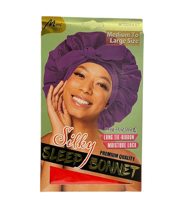 SILKY SLEEP BONNET M7004AST Medium to Large Durags and Caps Asetena Pa