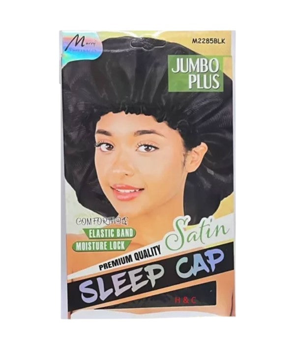 JUMBO PLUS PREMIUM QUALITY SATIN SLEEP CAP Color M2285BLK Durags and Caps Asetena Pa