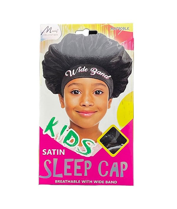 MURRY COLLECTION KIDS SATIN SLEEP CAP M4780BLK Kids Hair Accessories Asetena Pa