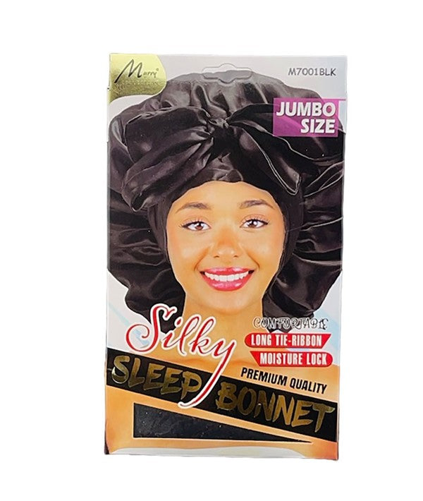 MURRY COLLECTION SILKY SLEEP BONNET M7001BLK Jumbo Durags and Caps Asetena Pa