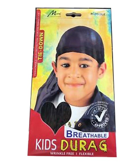 MURRY BREATHABLE KIDS DURAG Color M1951BLK Durags and Caps Asetena Pa