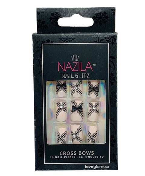 NAIL GLITZ LOVE GLAMOUR CROSS BOWS 20 Nails Nails Asetena Pa