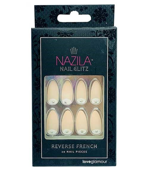 NAIL GLITZ LOVE GLAMOUR REVERSE FRENCH 20 Nails Nails Asetena Pa