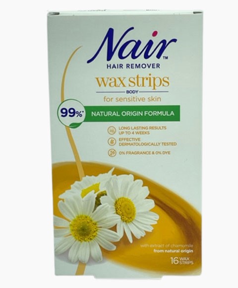 HAIR REMOVER BODY WAX STRIPS WITH NATURAL ORIGIN FORMULA 16 Wax Strips Hair Removing Asetena Pa