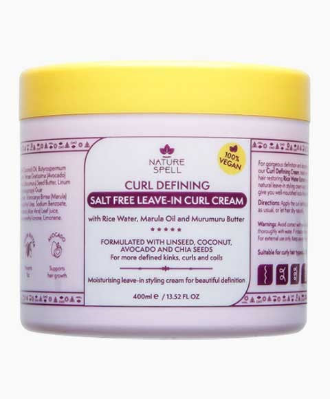NATURE SPELL CURL DEFINING SALT FREE LEAVE IN CURL CREAM 400 ml Hair Styling Asetena Pa