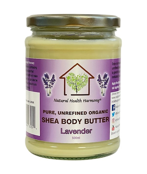 PURE UNREFINED ORGANIC SHEA BODY BUTTER WITH LAVENDER 500 ml Skin Moisturizing Asetena Pa