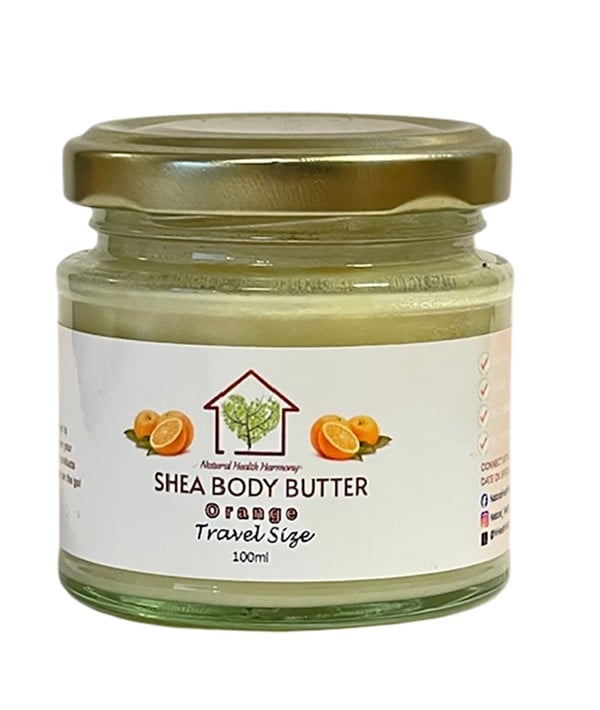 PURE UNREFINED ORGANIC SHEA BODY BUTTER WITH ORANGE 100 ml Skin Moisturizing Asetena Pa