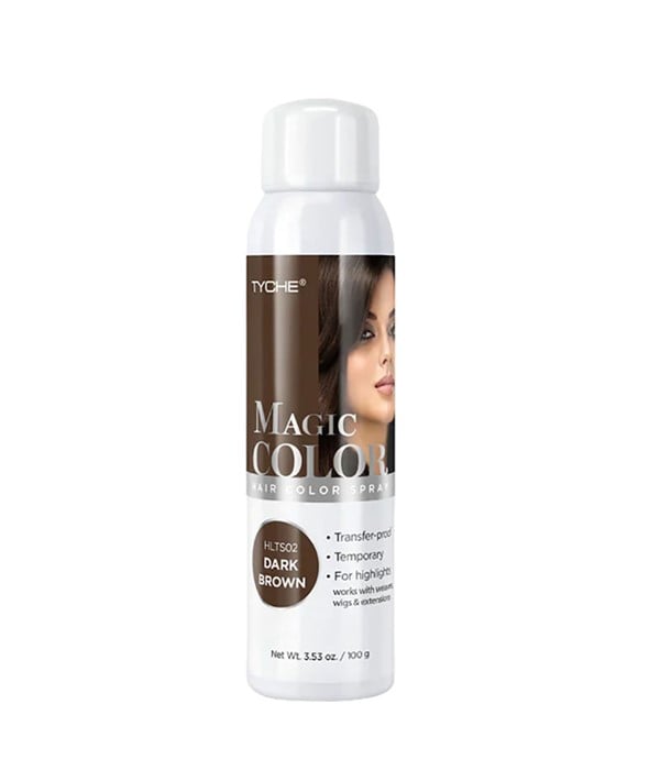TYCHE MAGIC COLOR HAIR COLOR SPRAY DARK BROWN 100 g Hair Color Asetena Pa