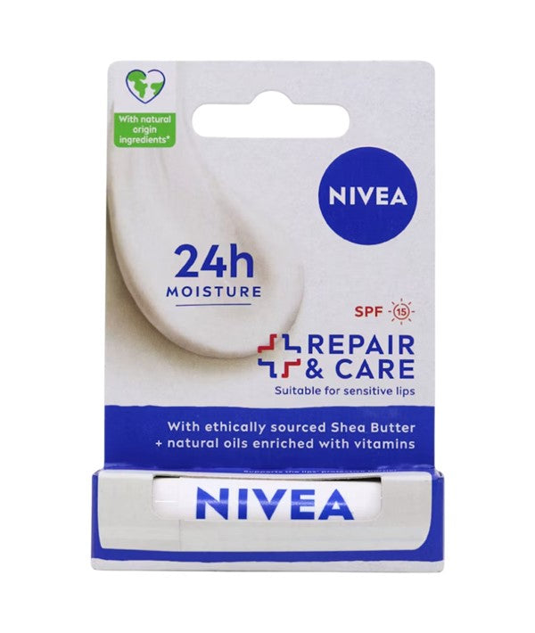 NIVEA 24H MOISTURE REPAIR AND CARE SPF15 LIP BALM Lips Asetena Pa