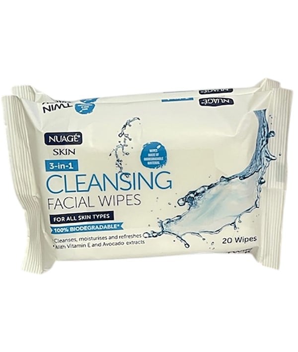 NUAGE 3 IN 1 SKIN CLEANSING WIPES 25 Wipes (Twin Pack) Skin Wash Asetena Pa