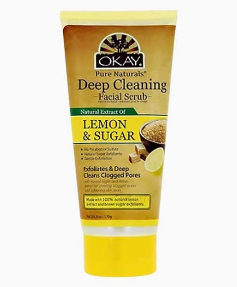 OKAY PURE NATURALS DEEP CLEANING LEMON AND SUGAR FACIAL SCRUB 170 g Skin Wash Asetena Pa