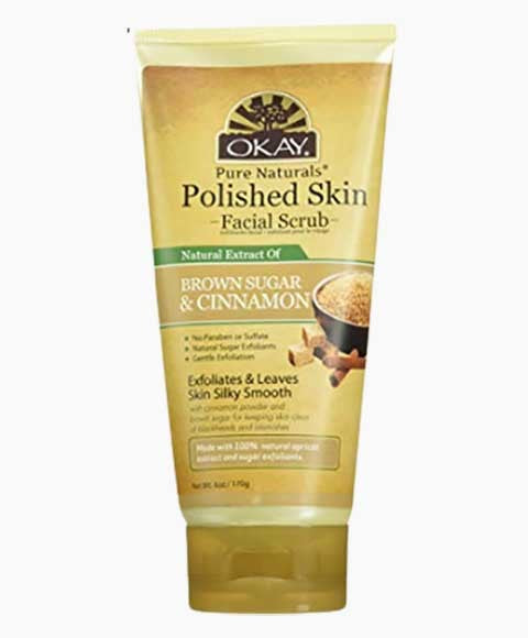 OKAY PURE NATURALS POLISHED SKIN BROWN SUGAR AND CINNAMON FACIAL SCRUB 170 g Skin Wash Asetena Pa