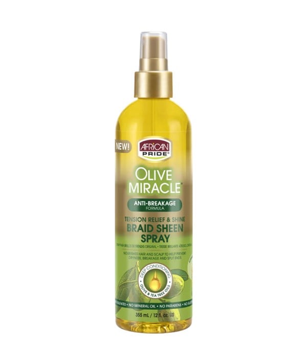 OLIVE MIRACLE BRAID SHEEN SPRAY WITH ANTI BREAKAGE FORMULA 355 ml (Pack of 6) Sprays, Serums and Oils Asetena Pa