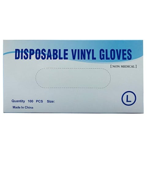 DISPOSABLE VINYL GLOVES NON MEDICAL Large Health And safety Asetena Pa