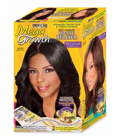 MEGA GROWTH ANTI DAMAGE NO LYE RELAXER Salon Pack 6 Touch-Ups Color Super Strength Relaxer n Texturizer Asetena Pa