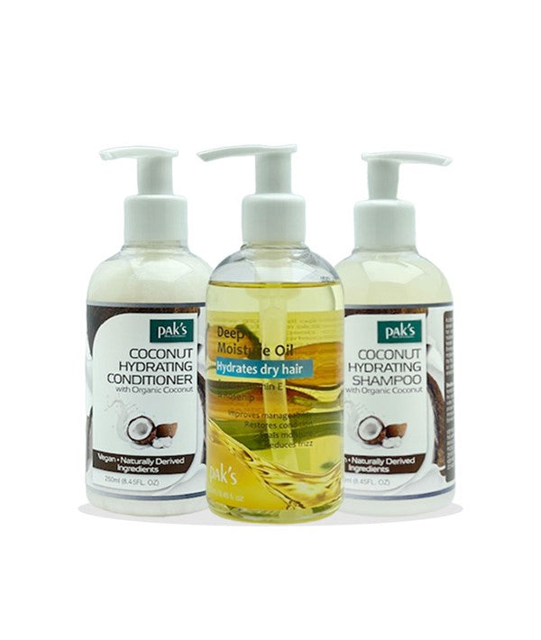 PAKS DEEP MOISTURISING HAIRCARE BUNDLE Shampoo Asetena Pa