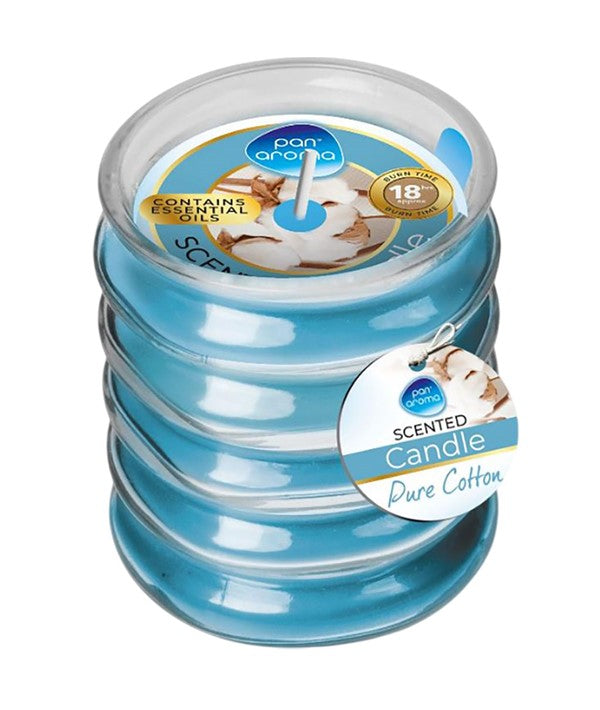RIBBED GLASS SCENTED CANDLE PURE COTTON Candles Asetena Pa