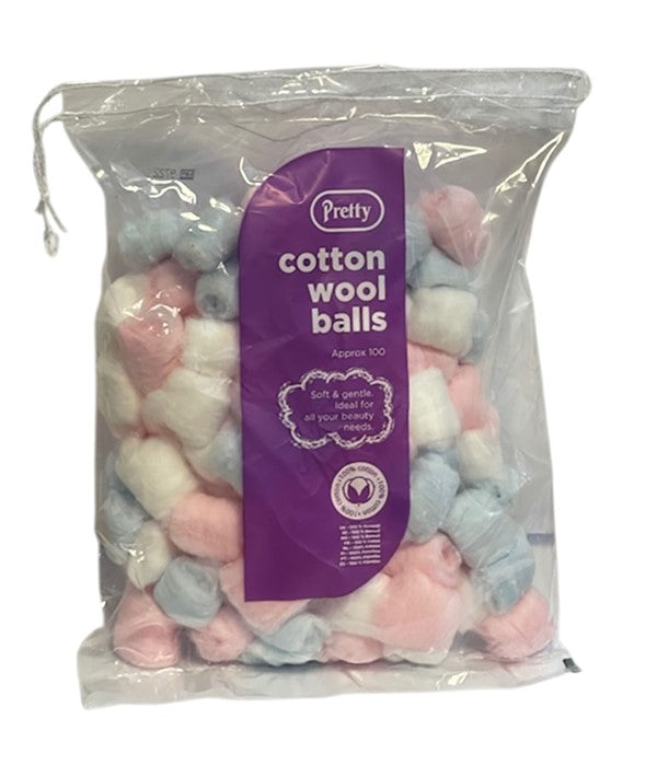 PRETTY COTTON WOOL BALLS 100 Pcs Color Coloured Personal Care Asetena Pa