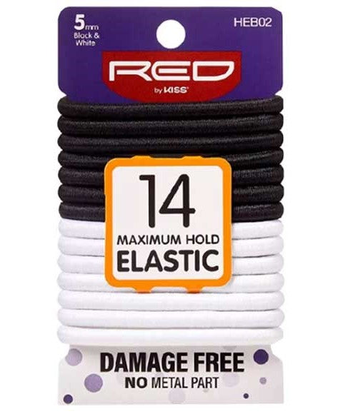 BLACK AND WHITE 14 MAXIMUM HOLD ELASTIC HEB02 5 mm Kids Hair Accessories Asetena Pa