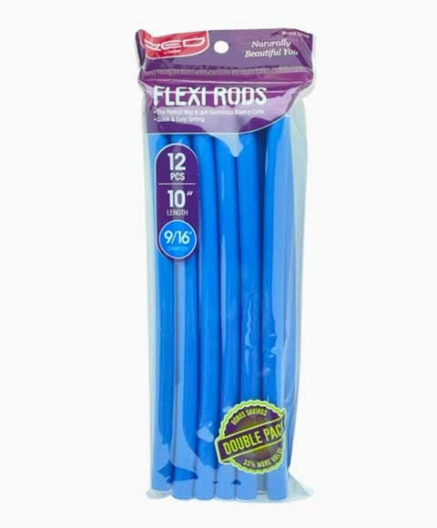 RED BY KISS FLEXI RODS HRF15VP 10'' Length (12 Pcs) Color Blue 9/16 Diameter Hair Accessories Asetena Pa