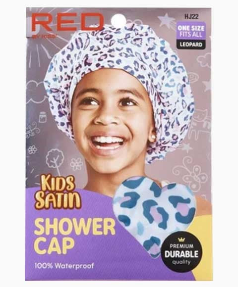 RED BY KISS KIDS SATIN SHOWER CAP LEOPARD HJ22 Durags and Caps Asetena Pa