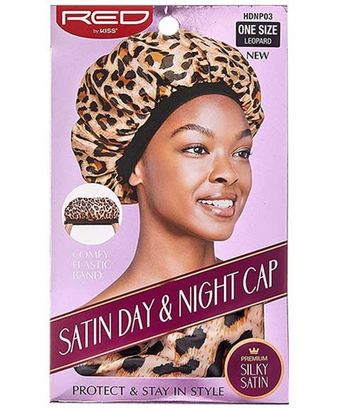 SATIN DAY AND NIGHT CAP LEOPARD HDNP03 One Size Durags and Caps Asetena Pa