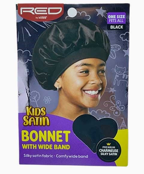RED BY KISS KIDS SATIN BONNET HJ03 One Size Color Black Durags and Caps Asetena Pa
