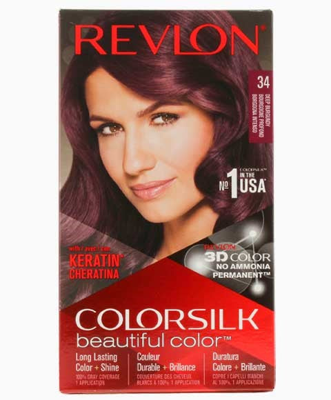 COLORSILK BEAUTIFUL COLOR PERMANENT HAIR COLOR 34 DEEP BURGUNDY Hair Color Asetena Pa