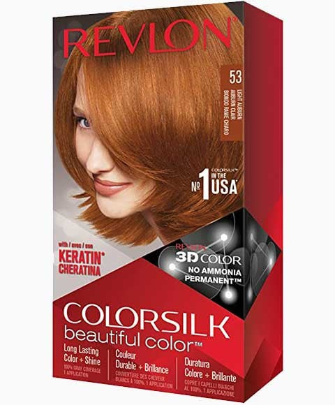 COLORSILK BEAUTIFUL COLOR PERMANENT HAIR COLOR 53 LIGHT AUBURN Hair Color Asetena Pa